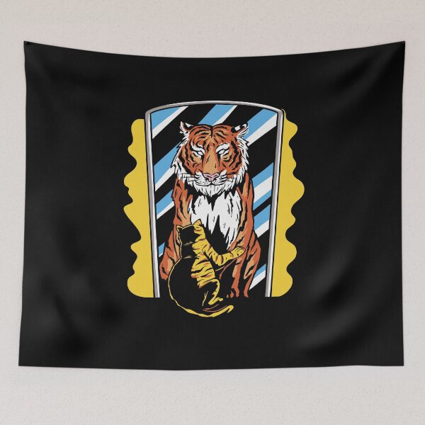 Item preview, Cat Tiger Reflection Mirror Image designed and sold by Tig3rE.
