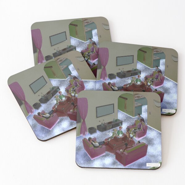 Item preview, Friends hanging out in living room in magical night designed and sold by croscreates.