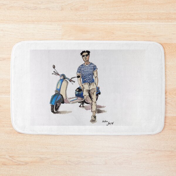 Item preview, Guy Portrait Motorcycle Illustration Sketch  Art by Helen Berk designed and sold by HelenBerkArt.