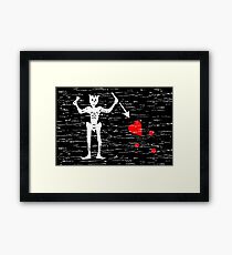 Aged Black Beard Flag Framed Print