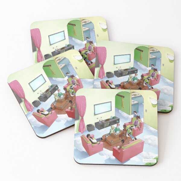 Item preview, Friends hanging out in cute living room designed and sold by croscreates.