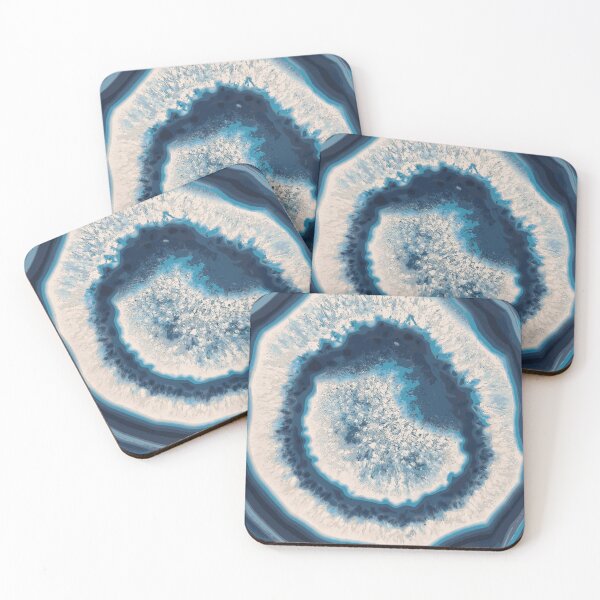 Item preview, Blue Agate Crystal cross rock illustration designed and sold by ReachForArt.