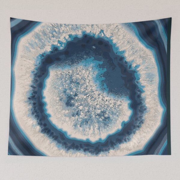 Item preview, Blue Agate Crystal cross rock illustration designed and sold by ReachForArt.