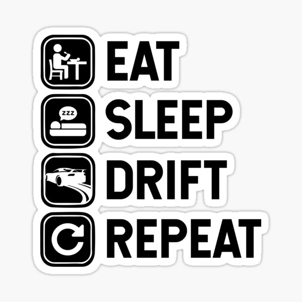Drift Race & Skid Vinyl Cut Sticker Decal For Car Ute V8 EAT SLEEP HOON REPEAT 