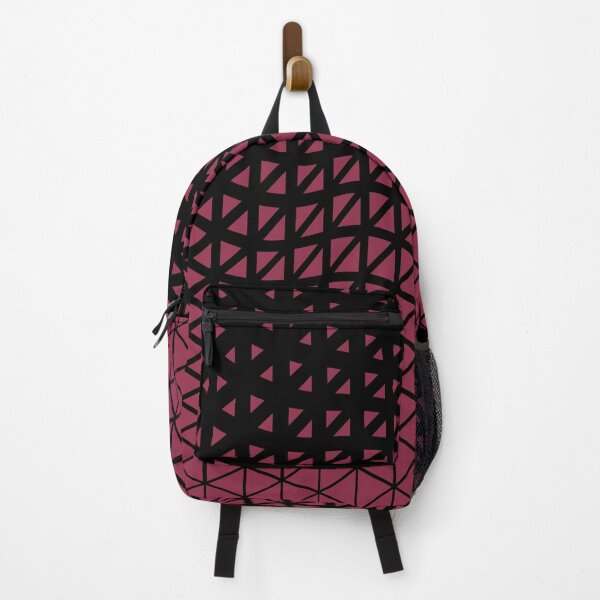Item preview, Black and Dark Pink Triangle Wave Pattern Pairs DE 2022 Trending Color Scarlet Apple DEA146 designed and sold by ColorOfTheYears.
