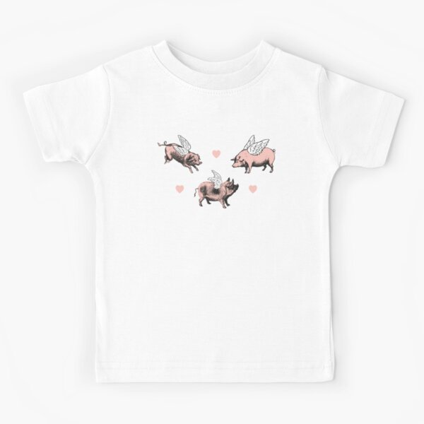 Flying Pigs Pattern | Vintage Pigs | When Pigs Fly | Pigs with Wings | Kids T-Shirt