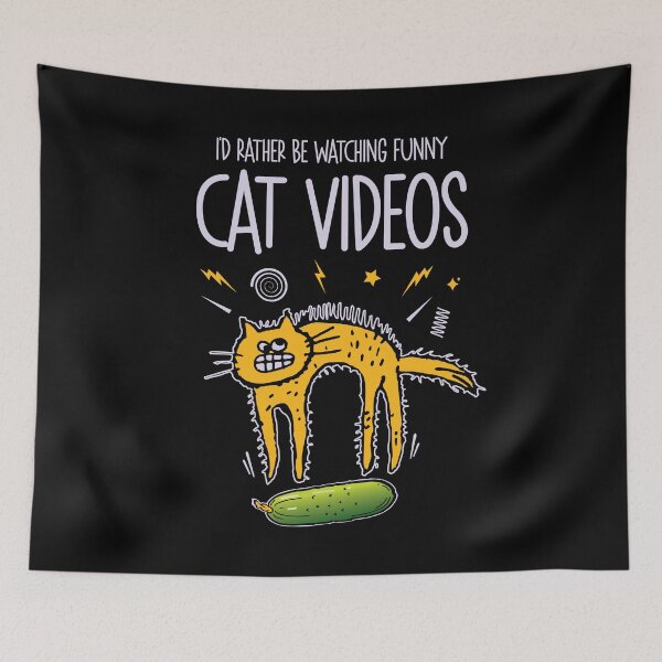 Item preview, I'd Rather Be Watching Funny Cat Videos Internet Cat Meme designed and sold by Uppercase Tees.