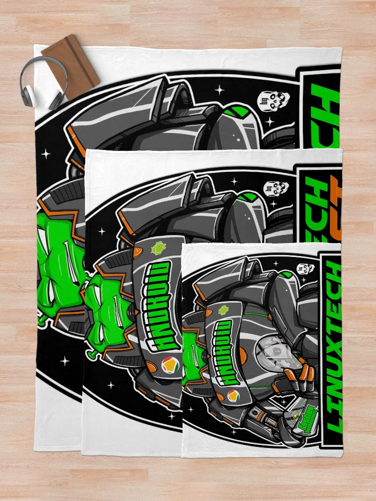 Thumbnail 5 of 6, Throw Blanket, Android designed and sold by linuxtech.
