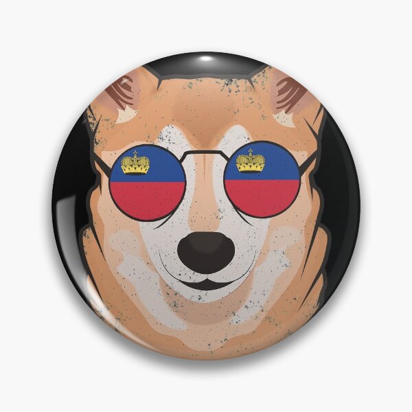 Item preview, Vintage Patriotic Shiba Inu Liechtensteiner Flag designed and sold by feether-store.