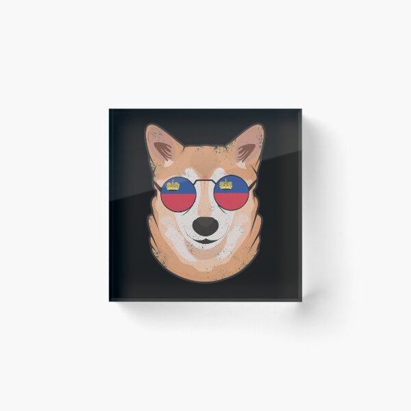 Item preview, Vintage Patriotic Shiba Inu Liechtensteiner Flag designed and sold by feether-store.