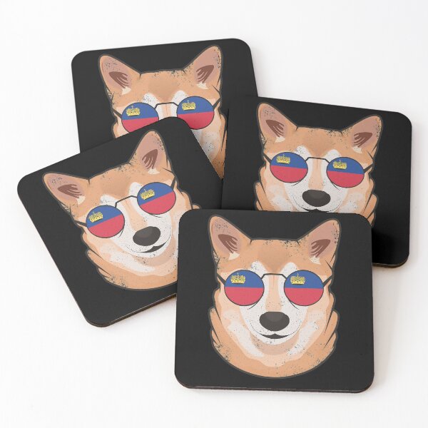 Item preview, Vintage Patriotic Shiba Inu Liechtensteiner Flag designed and sold by feether-store.