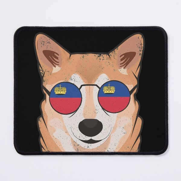Item preview, Vintage Patriotic Shiba Inu Liechtensteiner Flag designed and sold by feether-store.