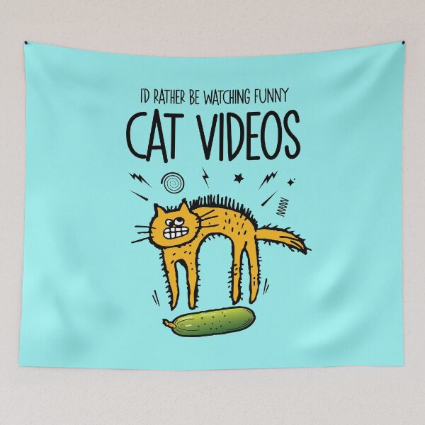 Item preview, I'd Rather Be Watching Funny Cat Videos Internet Cat Meme designed and sold by Uppercase Tees.