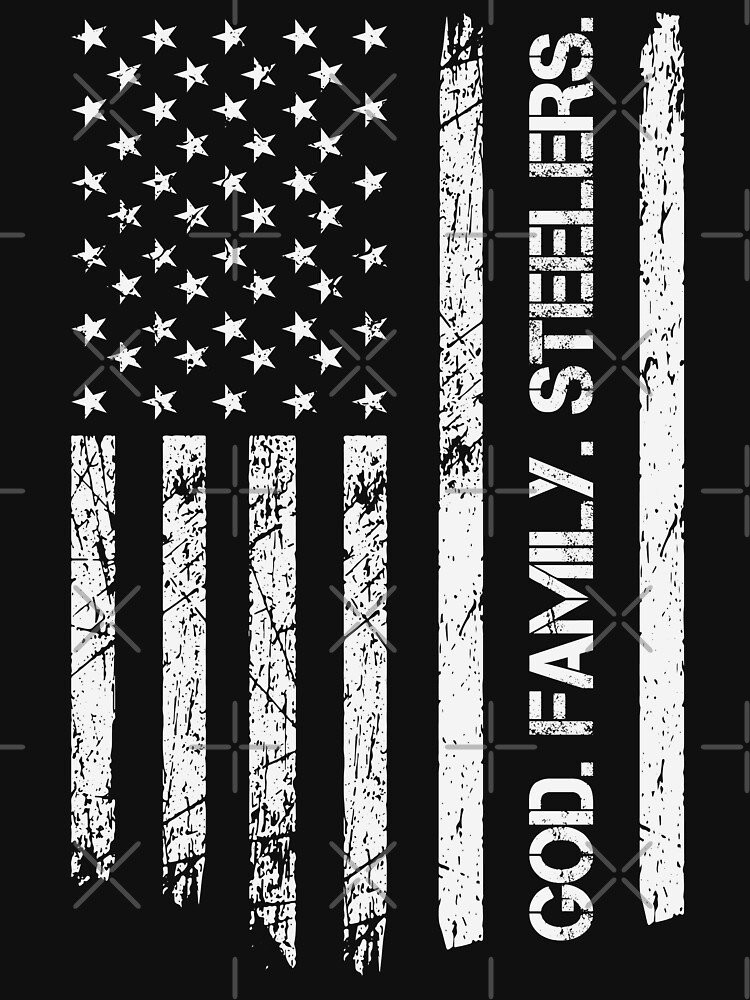 God Family Steelers Pro Us Flag Shirt Father's Day Dad Gift Pullover Hoodie