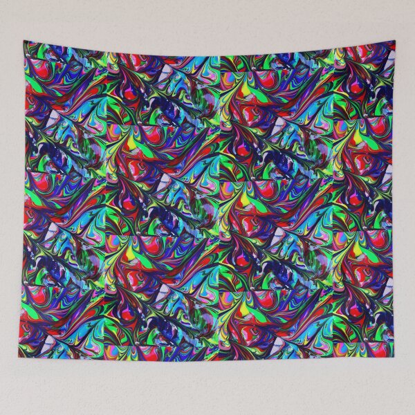 Item preview, Copy of colorful-abstract-oil-painting-with-flow-creating-wavy lines designed and sold by johnrk.