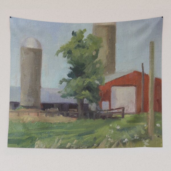 Item preview, Red Two Silo Farm designed and sold by GoldsmithGifts.