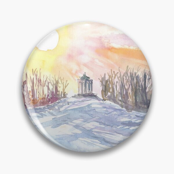 Item preview, Munich Monopteros Romantic English Garden in Winter Landscape Scene designed and sold by artshop77.