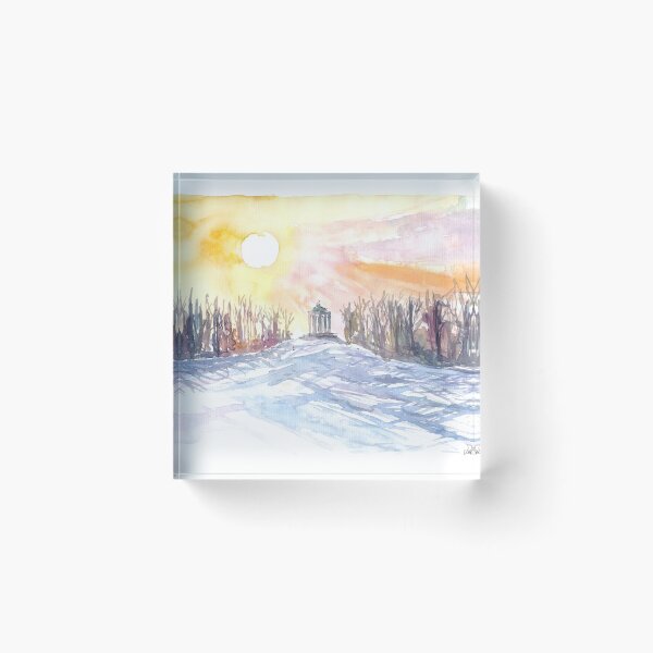 Item preview, Munich Monopteros Romantic English Garden in Winter Landscape Scene designed and sold by artshop77.