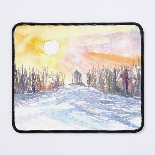 Item preview, Munich Monopteros Romantic English Garden in Winter Landscape Scene designed and sold by artshop77.