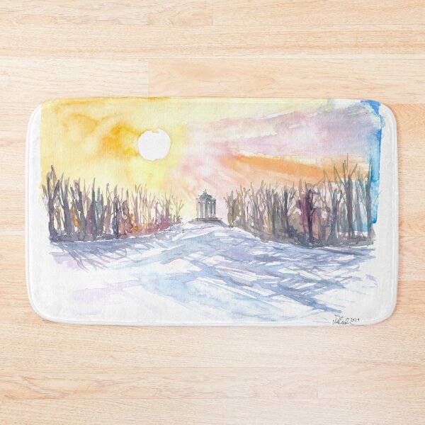 Item preview, Munich Monopteros Romantic English Garden in Winter Landscape Scene designed and sold by artshop77.