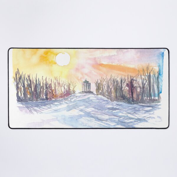Item preview, Munich Monopteros Romantic English Garden in Winter Landscape Scene designed and sold by artshop77.