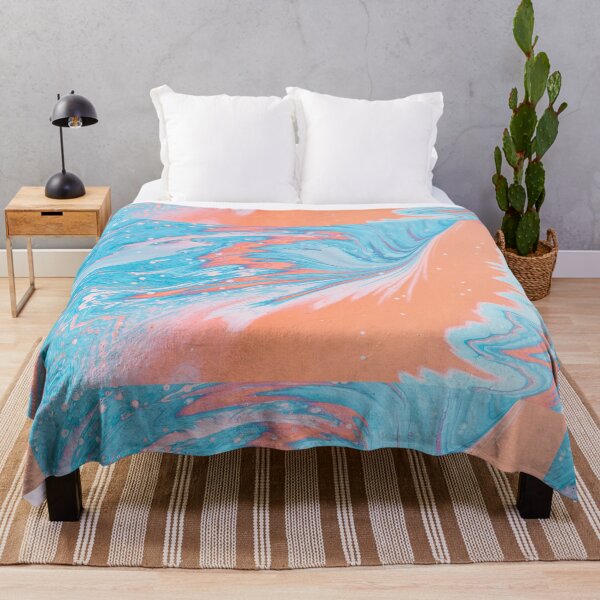 Item preview, Blue & Orange Marbled Art designed and sold by newburyboutique.