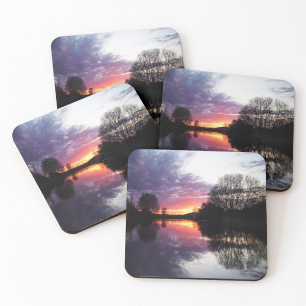 Item preview, Sunset Water Landscape Silhouette Reflection designed and sold by WearWolfDesigns.