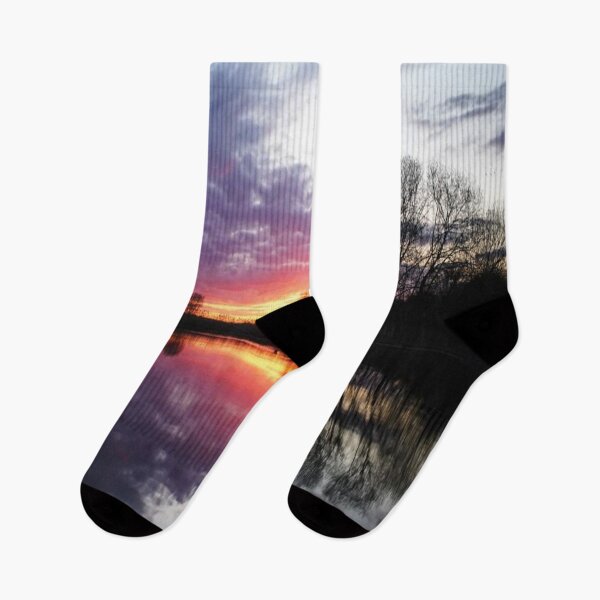 Item preview, Sunset Water Landscape Silhouette Reflection designed and sold by WearWolfDesigns.
