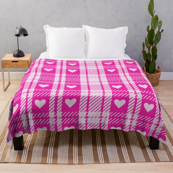 Item preview, Valentine pink plaid gingham checkered  pattern with hearts  designed and sold by Yasminepatterns .
