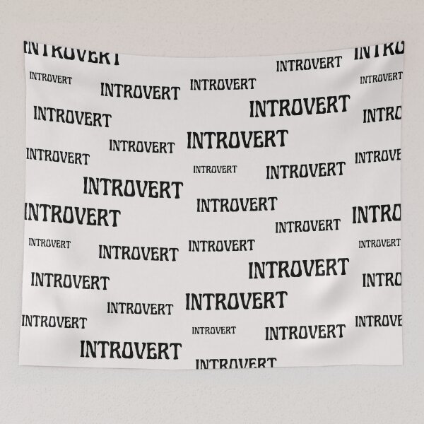 Item preview, INTROVERT TEXT - BLACK & WHITE  designed and sold by Kwayako.