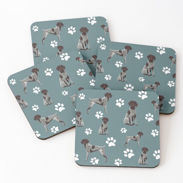 Item preview, German Shorthair Pointer Dog Paw Print Pattern on Gray Background designed and sold by tncgifts.