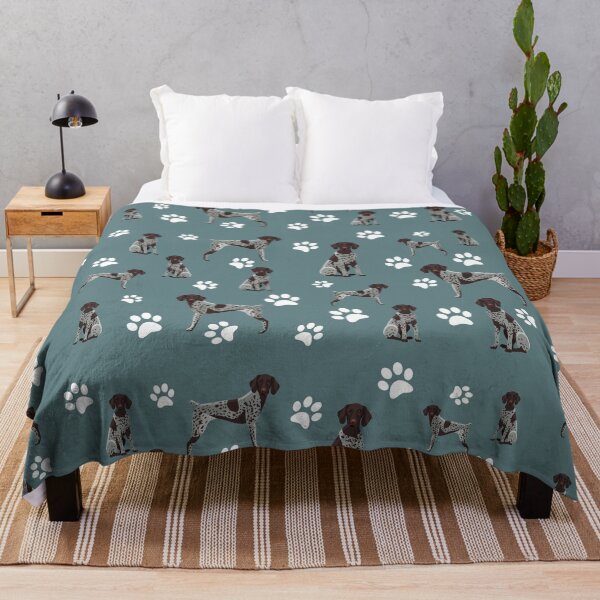 Item preview, German Shorthair Pointer Dog Paw Print Pattern on Gray Background designed and sold by tncgifts.