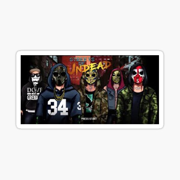 Hollywood Undead comic style house party livestream art  Sticker