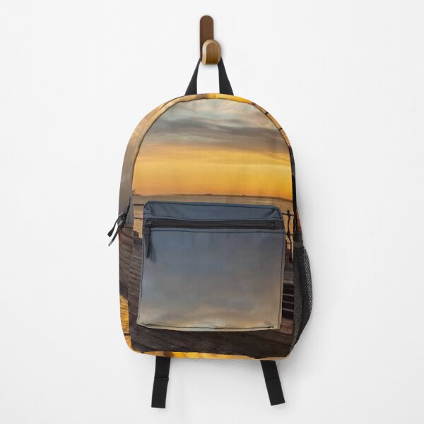 Item preview, Bench Seaport Sunset Landscape designed and sold by WearWolfDesigns.