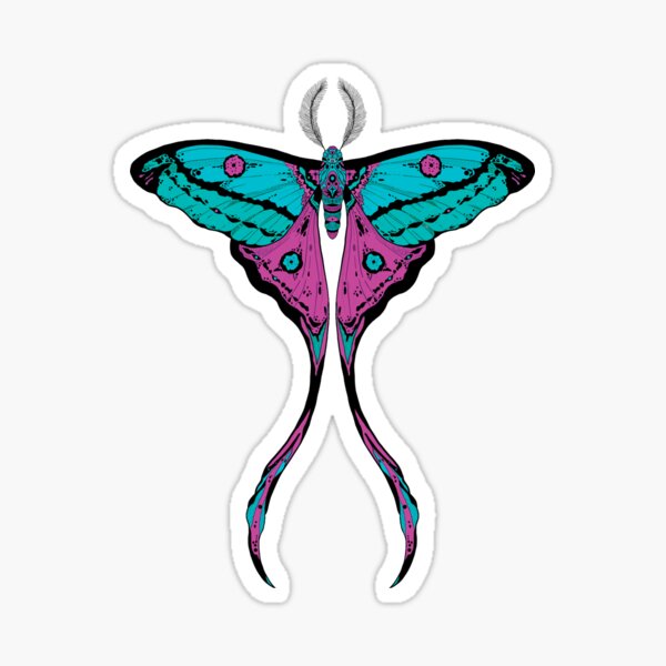 Comet Moth Sticker for Sale by BastianBotanica Redbubble