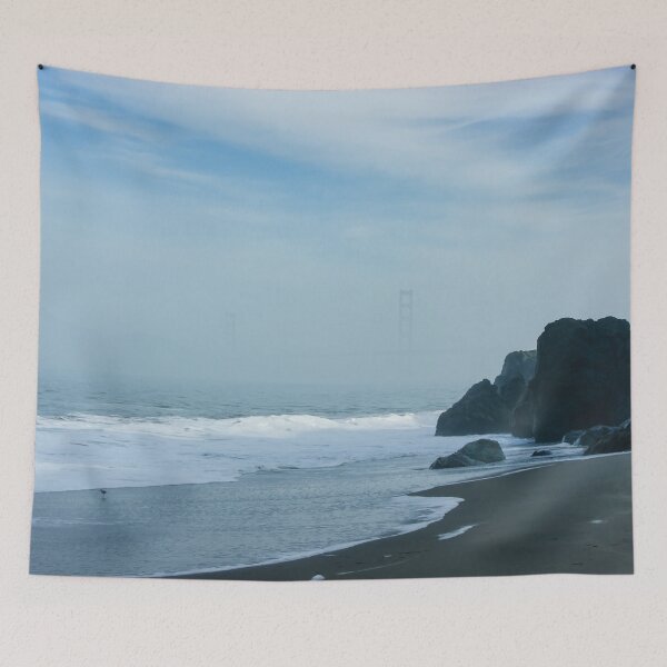 Item preview, San Francisco Fog - Barely Discernible Golden Gate Bridge from China Beach  designed and sold by Georgia Mizuleva.