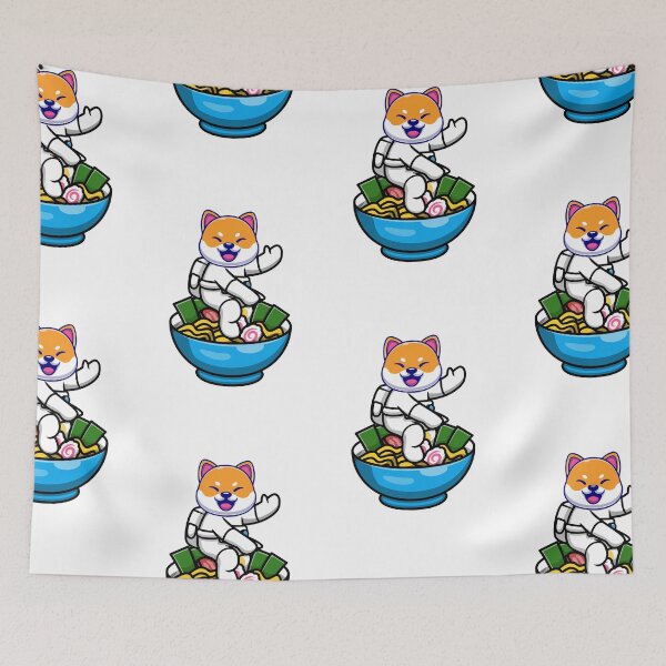 Item preview, Shiba Astronaut Enjoying Ramen designed and sold by SparrowLag.