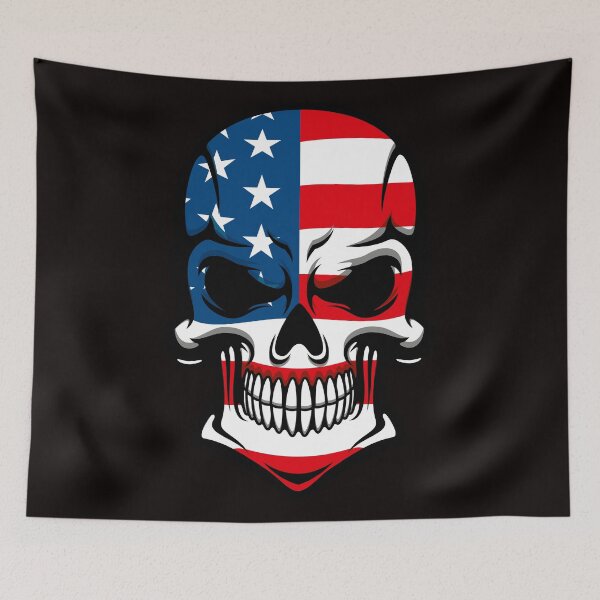 Item preview, American skull,STICKER designed and sold by outlaw70.