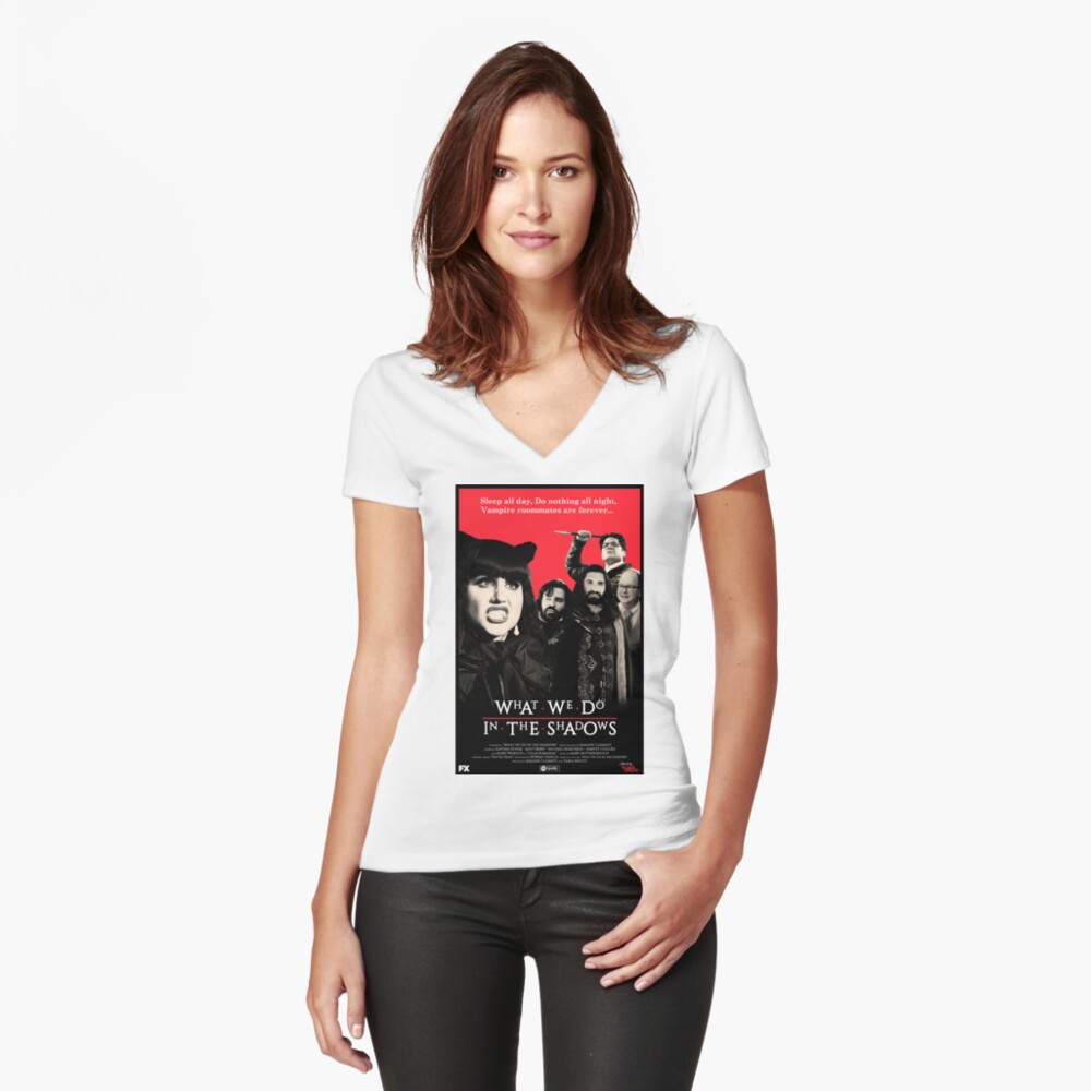 Aperçu de l'œuvre T-shirt moulant col V créée et vendue par Punchitgraphics.