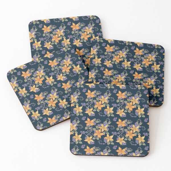 Item preview, Orange Flowers and Forget-me-nots (Blue) designed and sold by HildegunStudio.