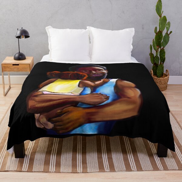 Item preview, The best Father’s Day gifts 2022.Father and child - Super dad - Strong muscular black man cradling a baby designed and sold by Artonmytee.