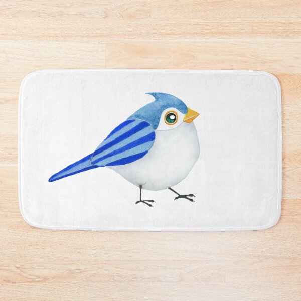 Item preview, CUTE BIRD - Watercolor Painting Blue White Yellow Baby Bird Titmouse Chick designed and sold by Susan Prolman.