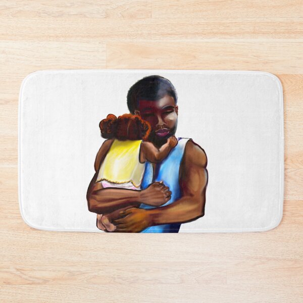 Item preview, The best Father’s Day gifts 2022. Father and child - Super hero dad -  Strong muscular black man cradling a baby designed and sold by Artonmytee.