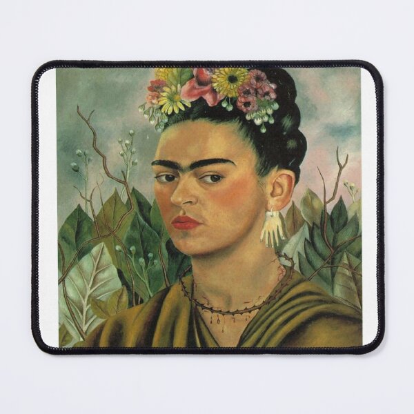 Mousepad Frida with Flowers in Hair Frida Kahlo Painting 