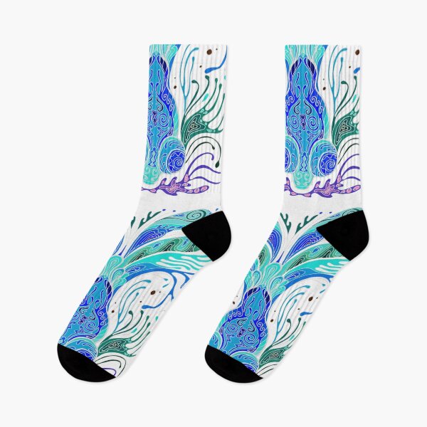 Item preview, Koi Goldfish in Blues on White designed and sold by AlteredAtelier.