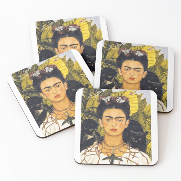 Item preview, Frida Kahlo Self Portrait with Thorn Necklace and Hummingbird 1946 designed and sold by Vitage-Art45.