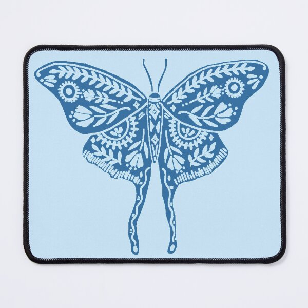 Item preview, Blue Luna Moth Butterfly Lino Design designed and sold by Brenander.