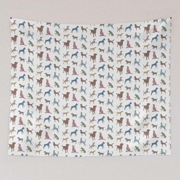 Item preview, Dog and Puppies Lovers Retro Art Fiesta designed and sold by RihabPrint.