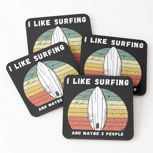 Item preview, Vintage Retro Surfing Design - I Like Surfing And Maybe 3 People- Funny Shirt for Surf Lovers - Time for Sufring designed and sold by zakibenj.