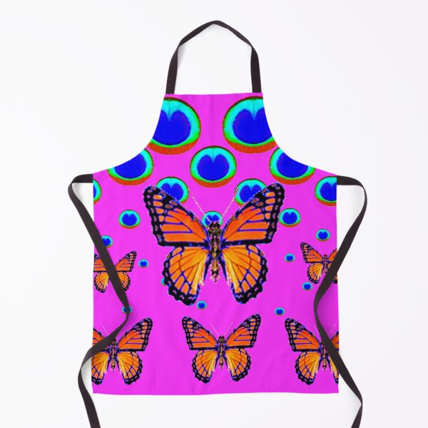 Item preview, MONARCH BUTTERFLIES BLUE PEACOCK PATTERN PINK ART designed and sold by sharlesart.